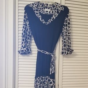 CALVIN KLEIN Dress Black/White 8 New